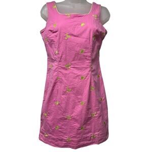 Lilly Pulitzer Pink Green Short Sleeveless Dress Lobster Crab *Fading Size 4